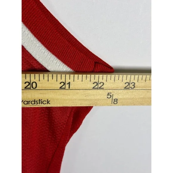 Champion NBA 76ers Jersey Mens 48 Stackhouse 42 Red Sewn Logos Mesh Vintage - Picture 6 of 9